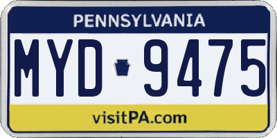 PA license plate MYD9475