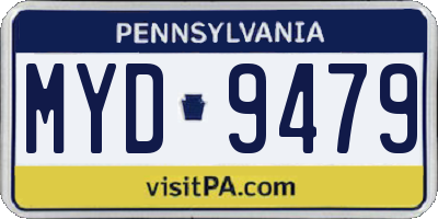 PA license plate MYD9479