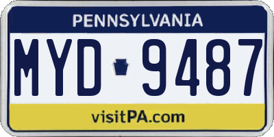 PA license plate MYD9487
