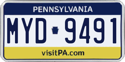 PA license plate MYD9491