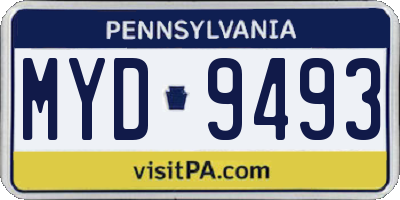 PA license plate MYD9493