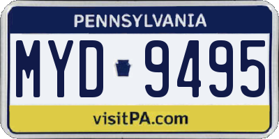 PA license plate MYD9495