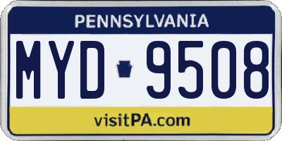 PA license plate MYD9508