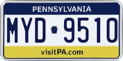 PA license plate MYD9510