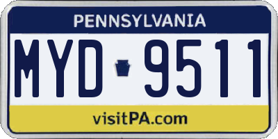 PA license plate MYD9511
