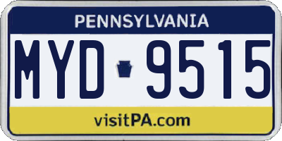 PA license plate MYD9515