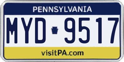PA license plate MYD9517