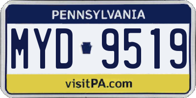 PA license plate MYD9519
