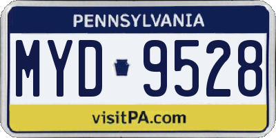 PA license plate MYD9528
