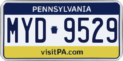 PA license plate MYD9529