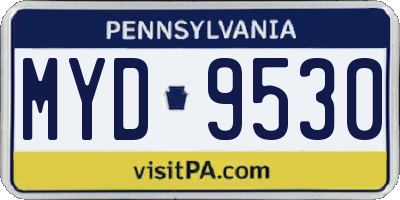 PA license plate MYD9530