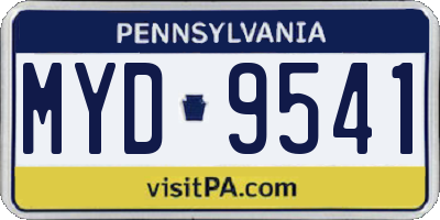 PA license plate MYD9541