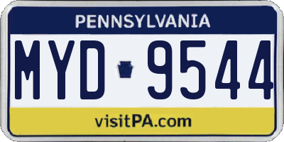 PA license plate MYD9544