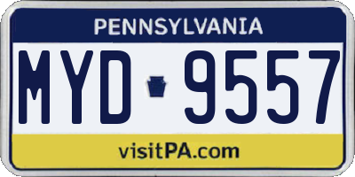 PA license plate MYD9557