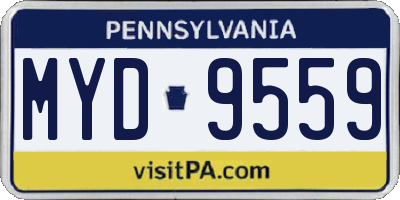 PA license plate MYD9559