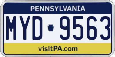 PA license plate MYD9563