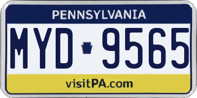 PA license plate MYD9565