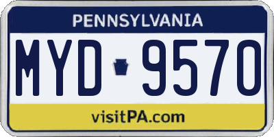 PA license plate MYD9570