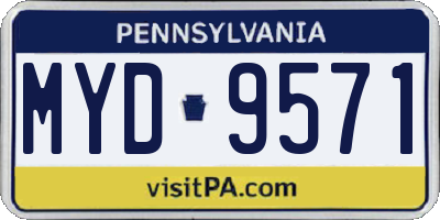 PA license plate MYD9571