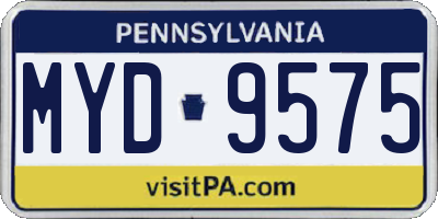 PA license plate MYD9575