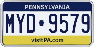 PA license plate MYD9579