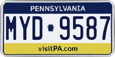 PA license plate MYD9587