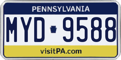 PA license plate MYD9588