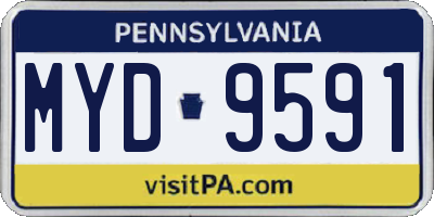 PA license plate MYD9591
