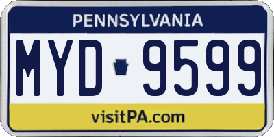 PA license plate MYD9599