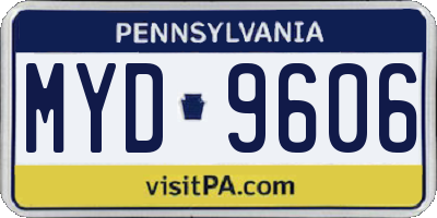 PA license plate MYD9606