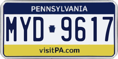 PA license plate MYD9617