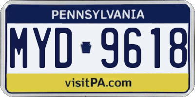 PA license plate MYD9618