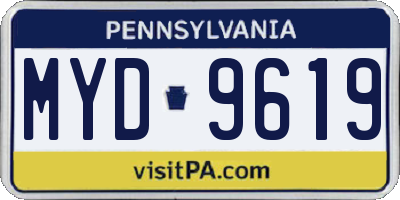 PA license plate MYD9619