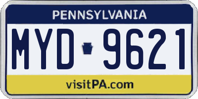 PA license plate MYD9621