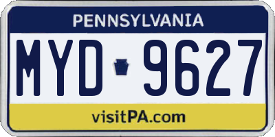 PA license plate MYD9627