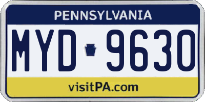 PA license plate MYD9630