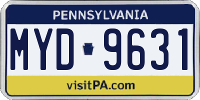 PA license plate MYD9631