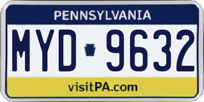 PA license plate MYD9632