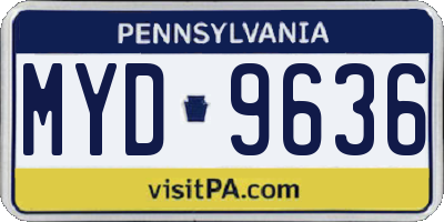 PA license plate MYD9636