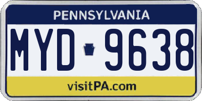 PA license plate MYD9638