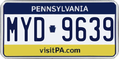 PA license plate MYD9639