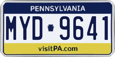 PA license plate MYD9641