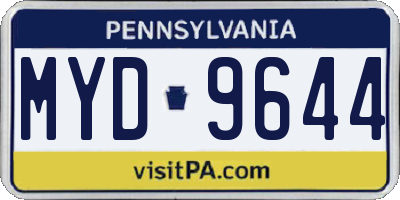 PA license plate MYD9644