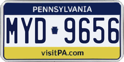 PA license plate MYD9656