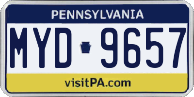 PA license plate MYD9657