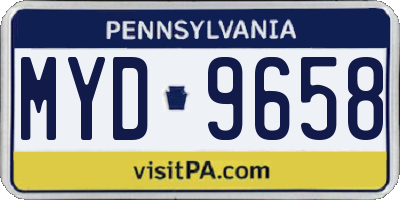 PA license plate MYD9658