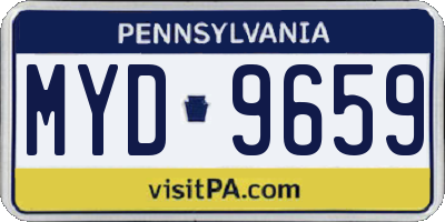 PA license plate MYD9659