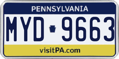 PA license plate MYD9663