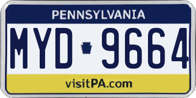 PA license plate MYD9664