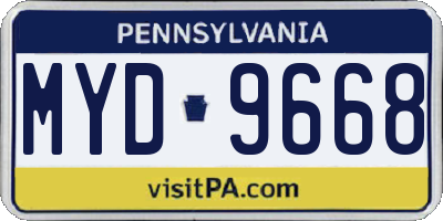 PA license plate MYD9668